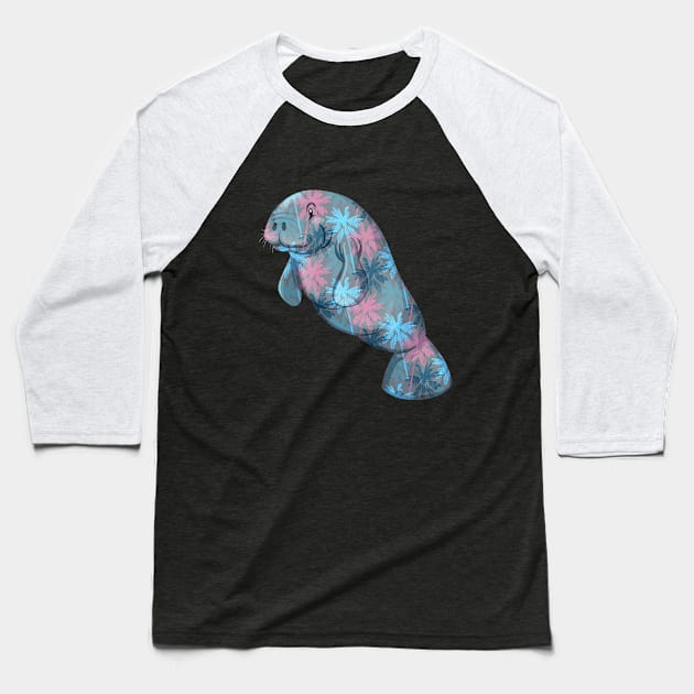 Manatee - Manatee Colorful Baseball T-Shirt by Kudostees